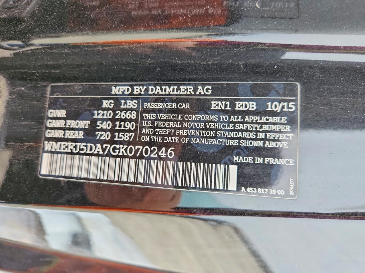 2016 SMART Fortwo VIN WMEFJ5DA7GK070246 photo 12