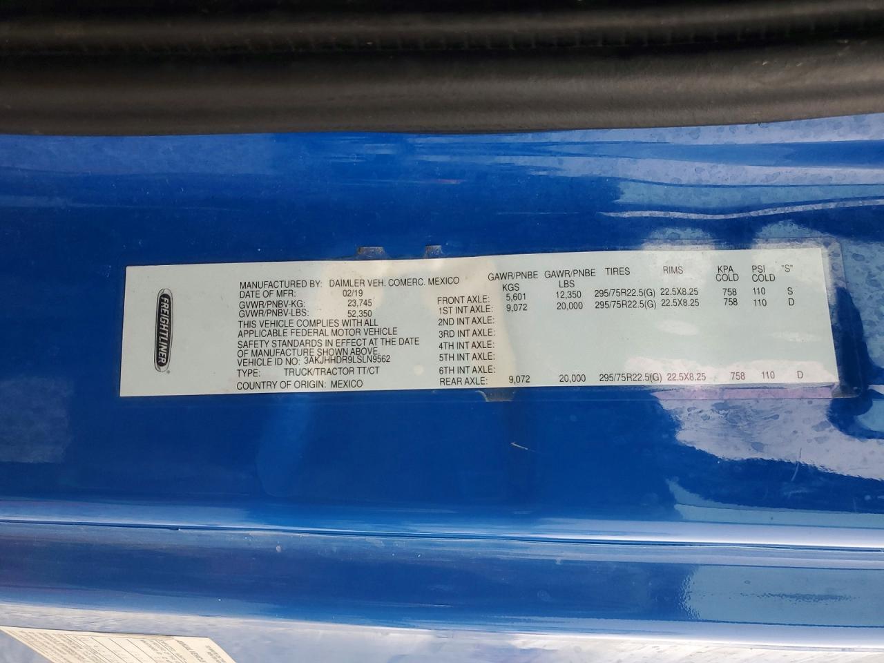 2020 FREIGHTLINER All other VIN 3AKJHHDR9LSLN9562 photo 10
