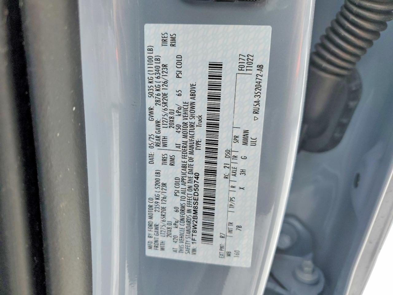 2025 Ford F250 VIN 1FT8W2BM8SED50740 photo 12