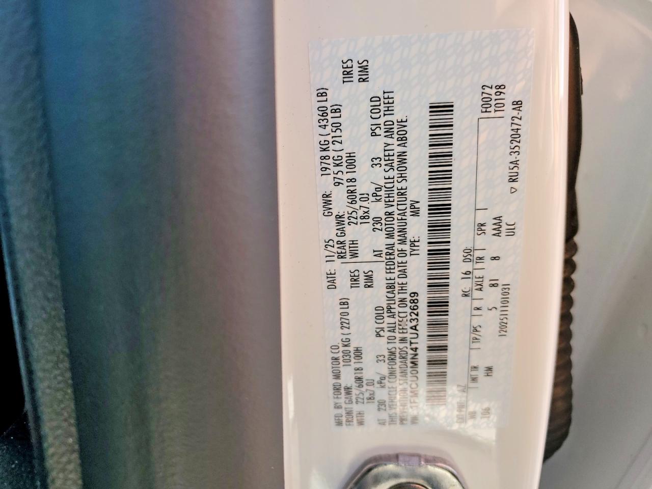 2026 Ford Escape VIN 1FMCU0MN4TUA32689 photo 12