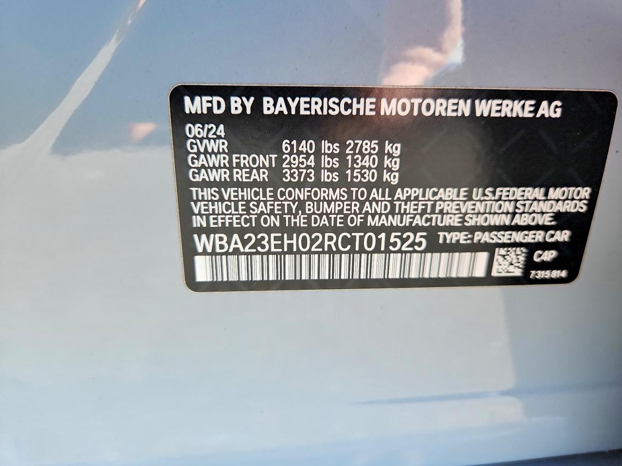 2024 BMW 7 series VIN WBA23EH02RCT01525 photo 12