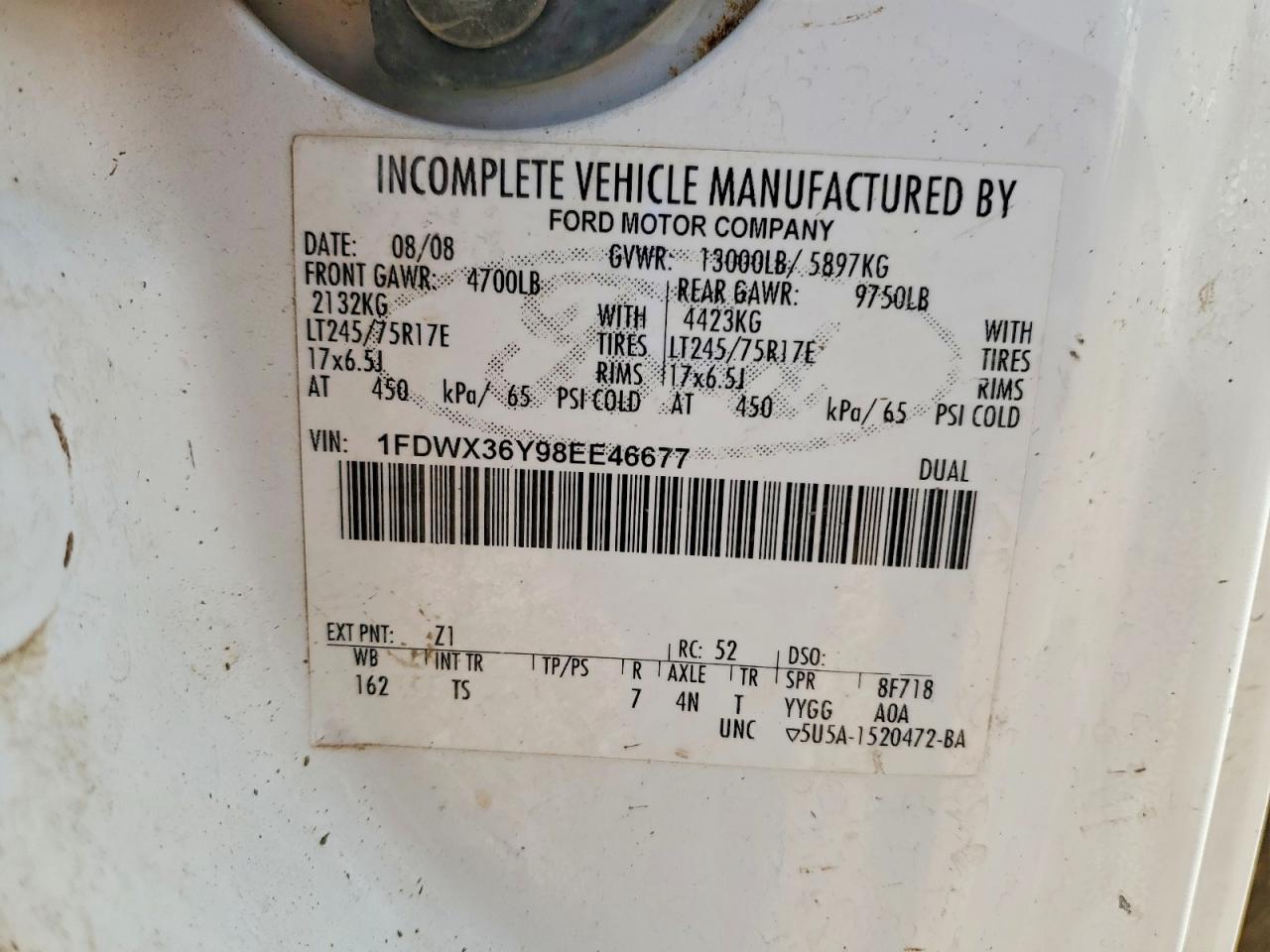 2008 Ford F350 VIN 1FDWX36Y98EE46677 photo 12