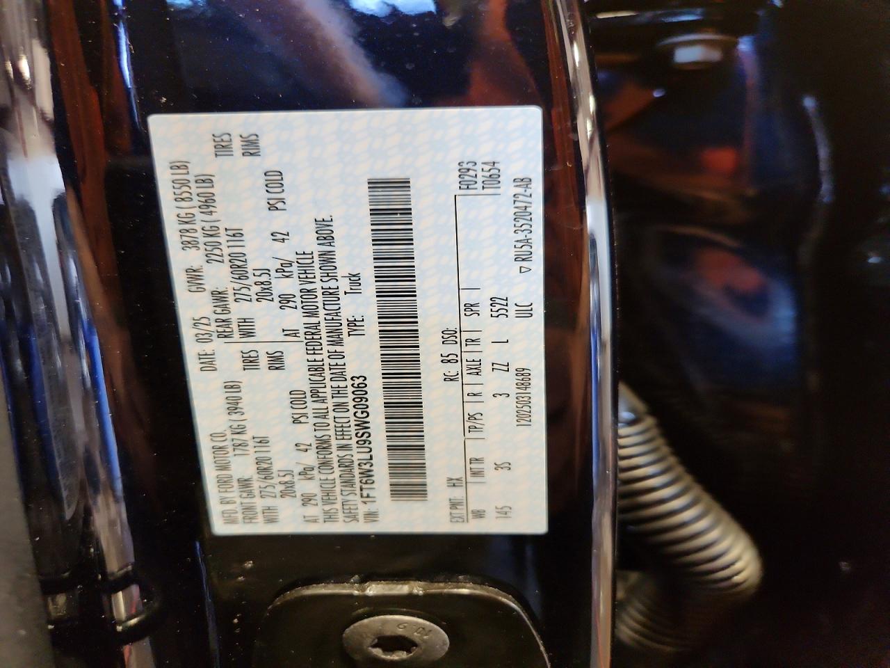 2025 Ford F150 VIN 1FT6W3LU9SWG09063 photo 12