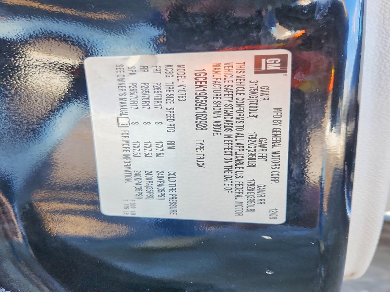 2009 Chevrolet All models VIN 1GCEK19C59Z162928 photo 12