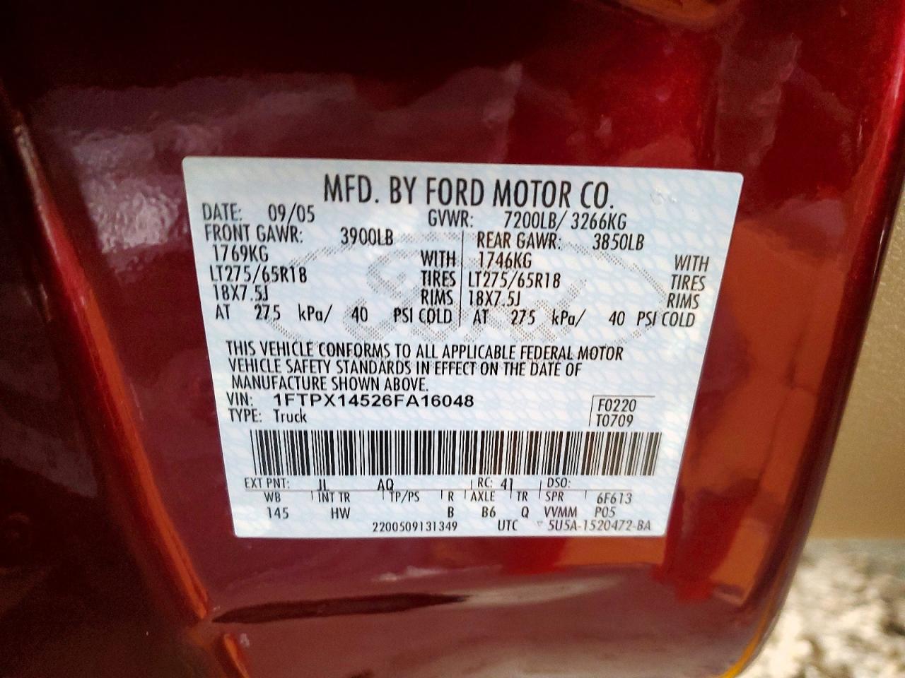 2006 Ford All models VIN 1FTPX14526FA16048 photo 12