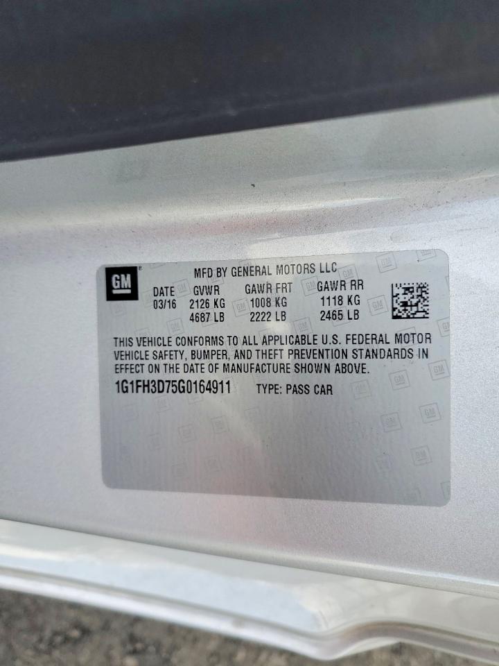 2016 CHEVROLET Camaro VIN 1G1FH3D75G0164911 photo 12