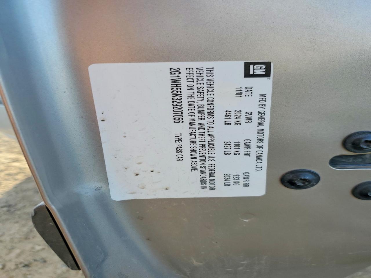2002 Chevrolet Impala VIN 2G1WH55K329207056 photo 12