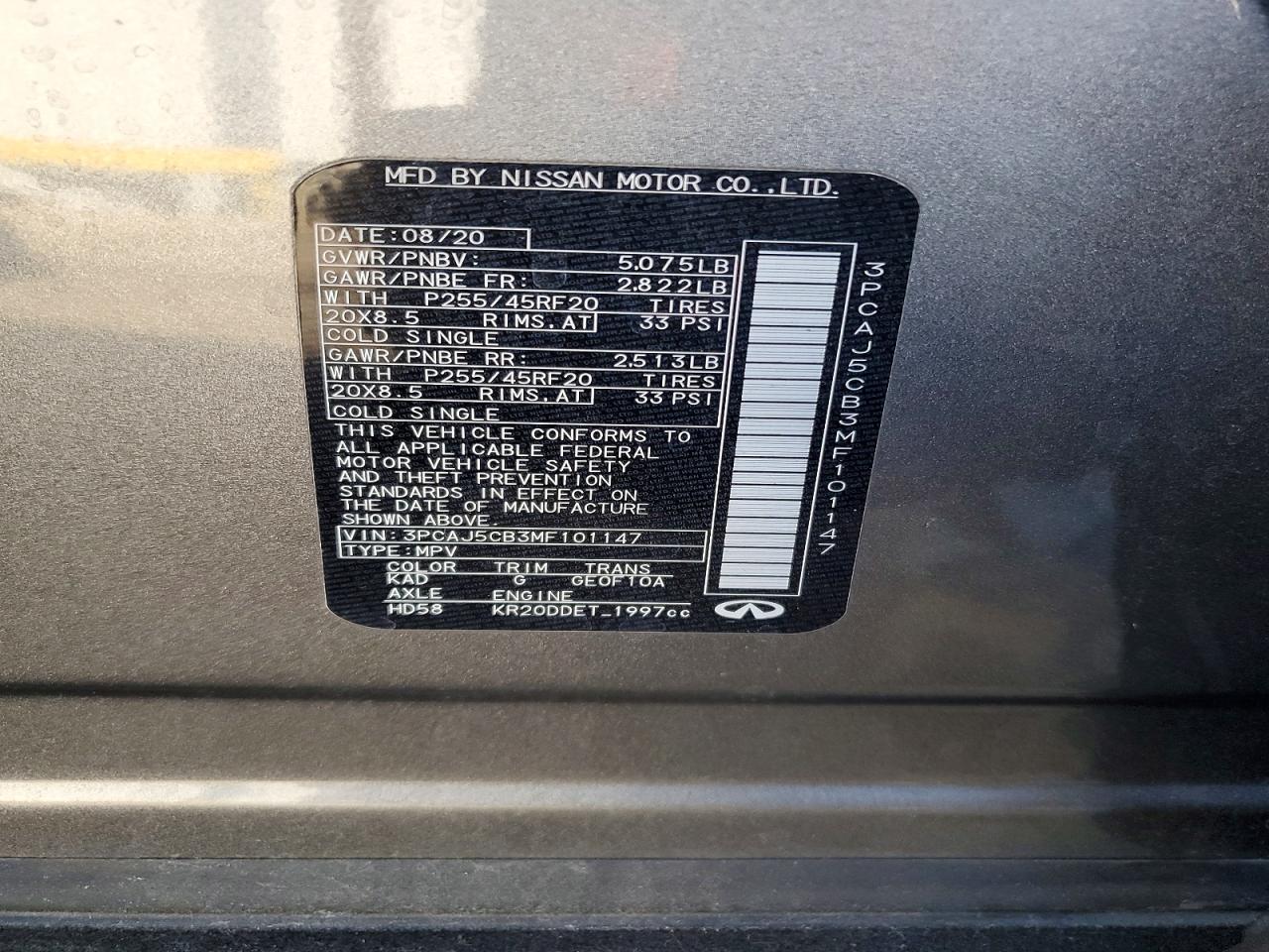 2021 Infiniti Qx50 VIN 3PCAJ5CB3MF101147 photo 12