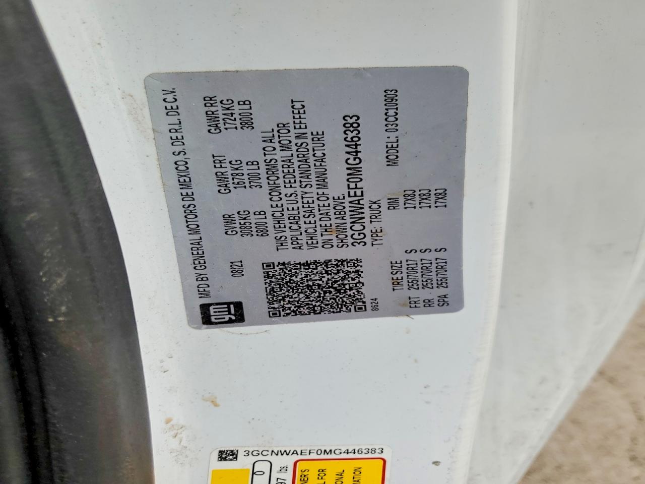 2021 Chevrolet All models VIN 3GCNWAEF0MG446383 photo 12