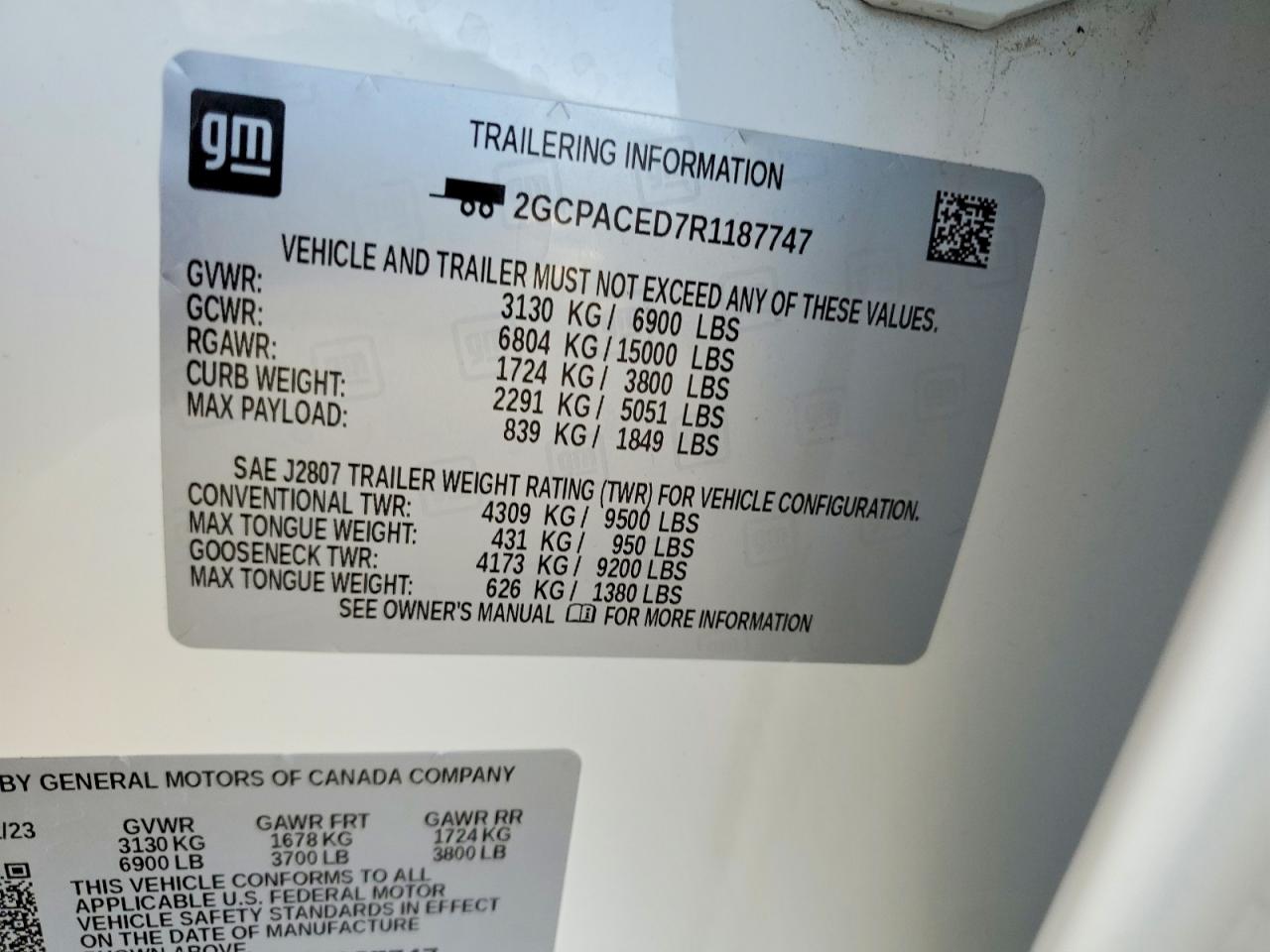 2024 Chevrolet All models VIN 2GCPACED7R1187747 photo 12