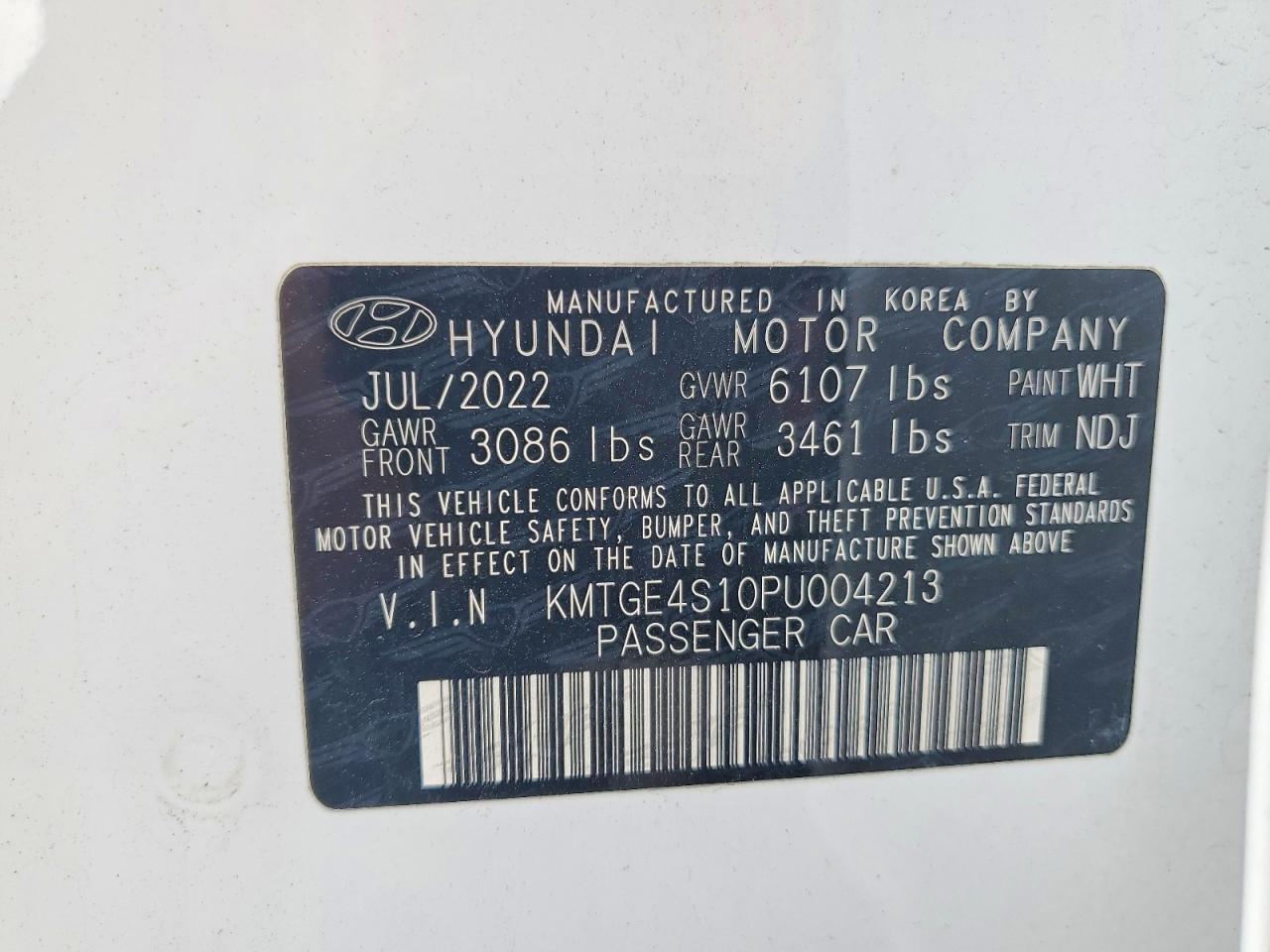 2023 Genesis G80 VIN KMTGE4S10PU004213 photo 12