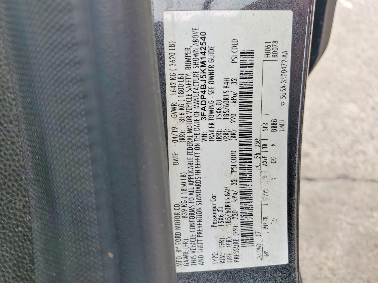 2019 Ford Fiesta se VIN 3FADP4BJ5KM142540 photo 12