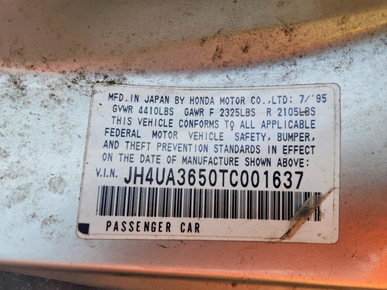 1996 Acura Tl VIN JH4UA3650TC001637 photo 12