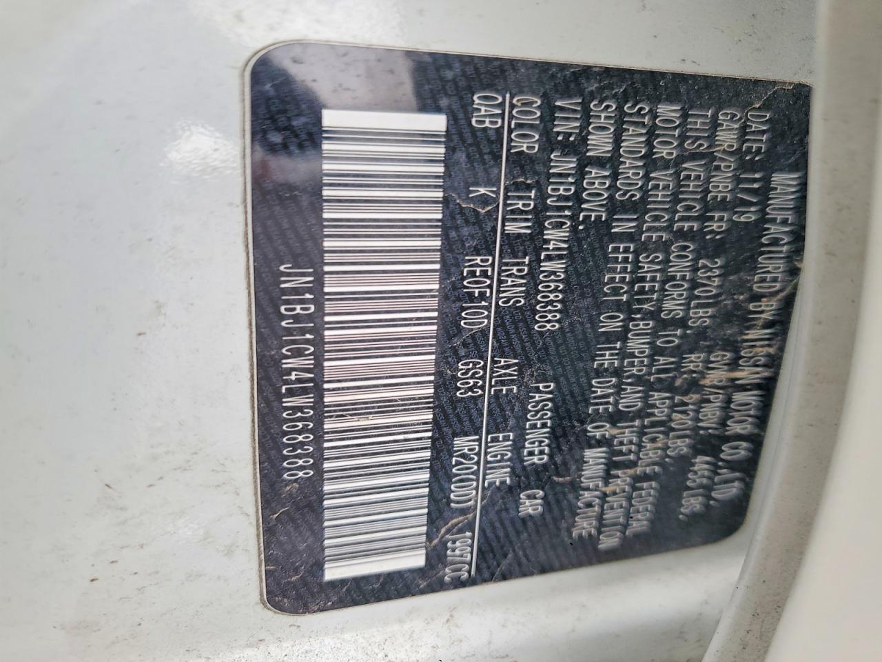 2020 NISS Rogue VIN JN1BJ1CW4LW368388 photo 12
