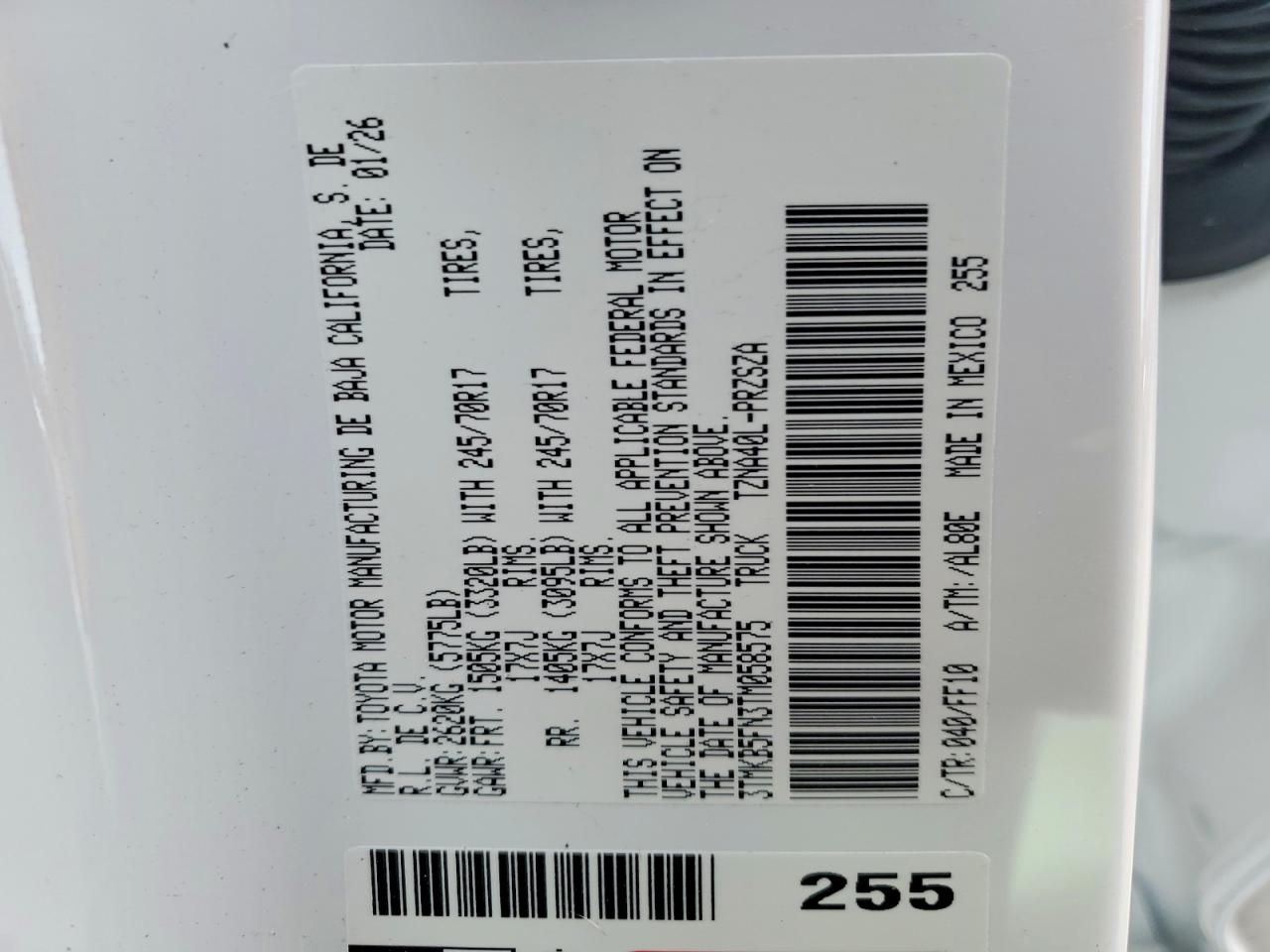 2026 Toyota Tacoma VIN 3TMKB5FN3TM058575 photo 12