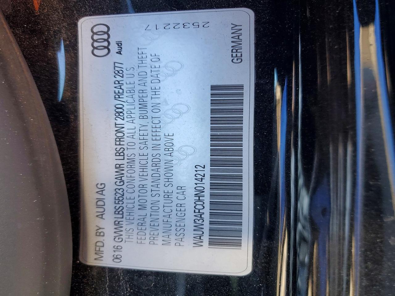 2017 Audi A7 VIN WAUW3AFC0HN014212 photo 12