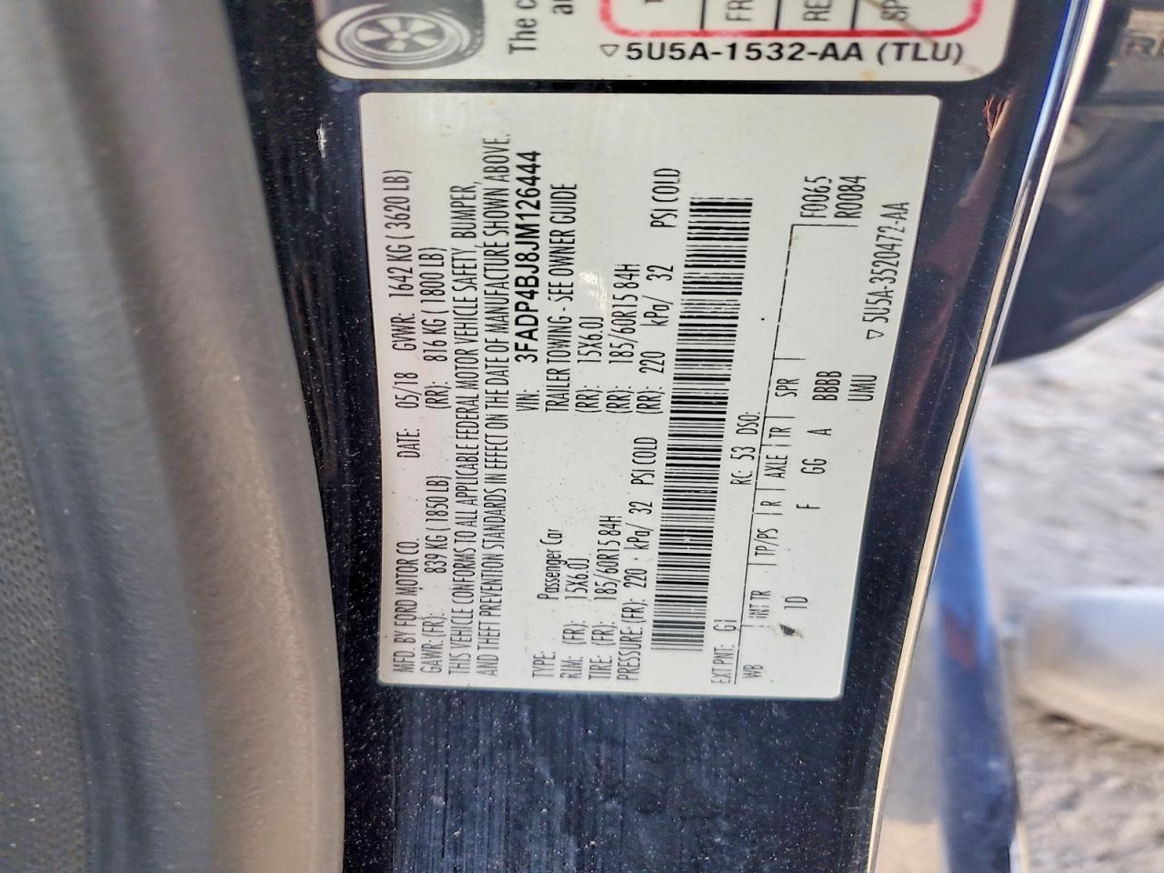 2018 Ford Fiesta VIN 3FADP4BJ8JM126444 photo 12