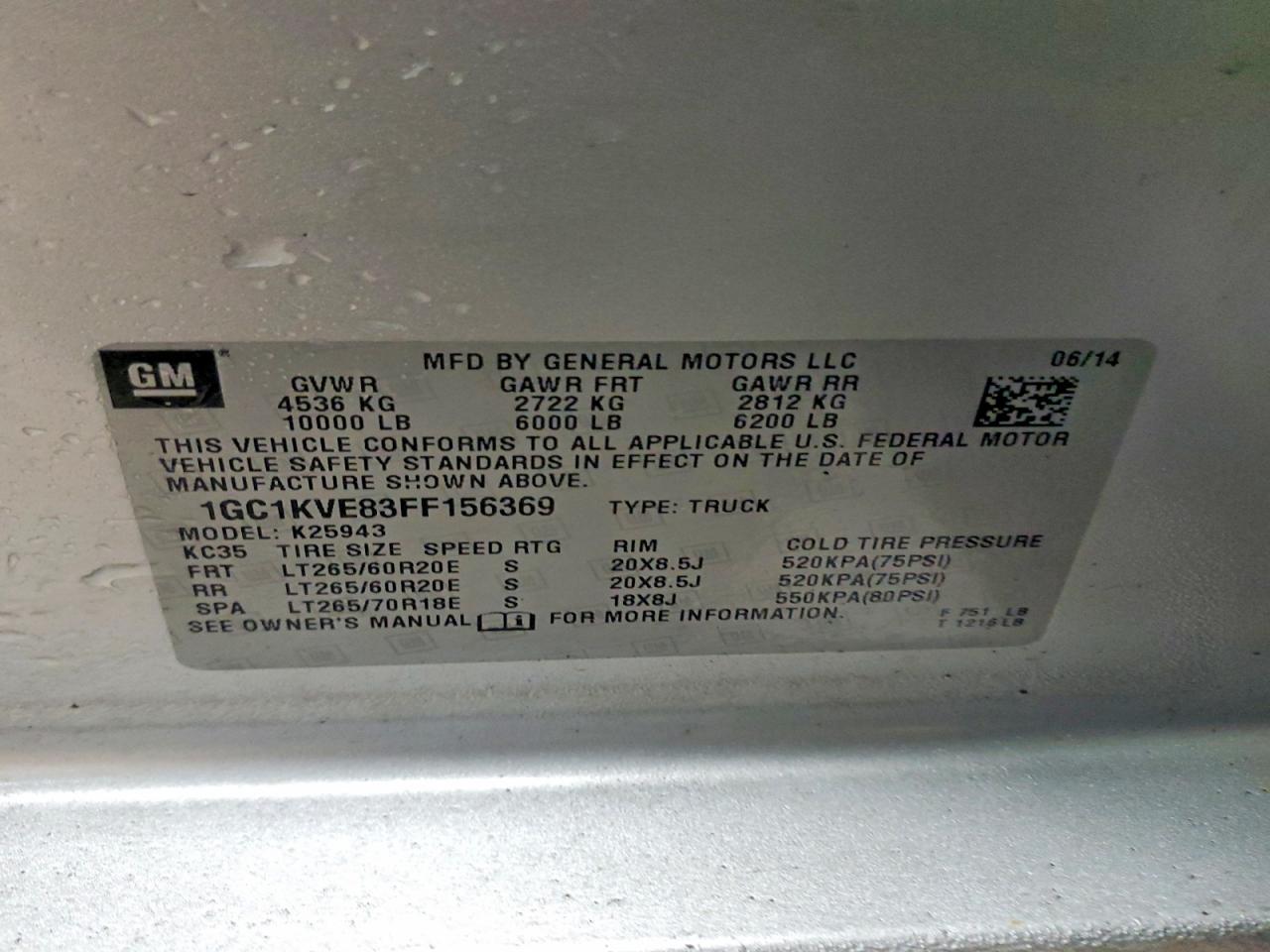 2015 Chevrolet All models VIN 1GC1KVE83FF156369 photo 12