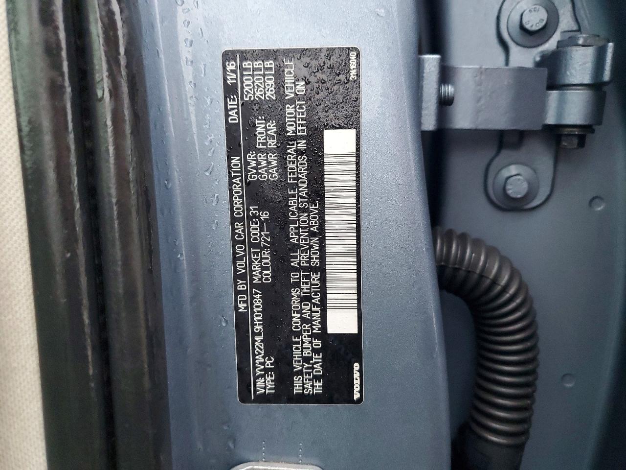 2017 Volvo S90 VIN YV1A22ML9H1010847 photo 12