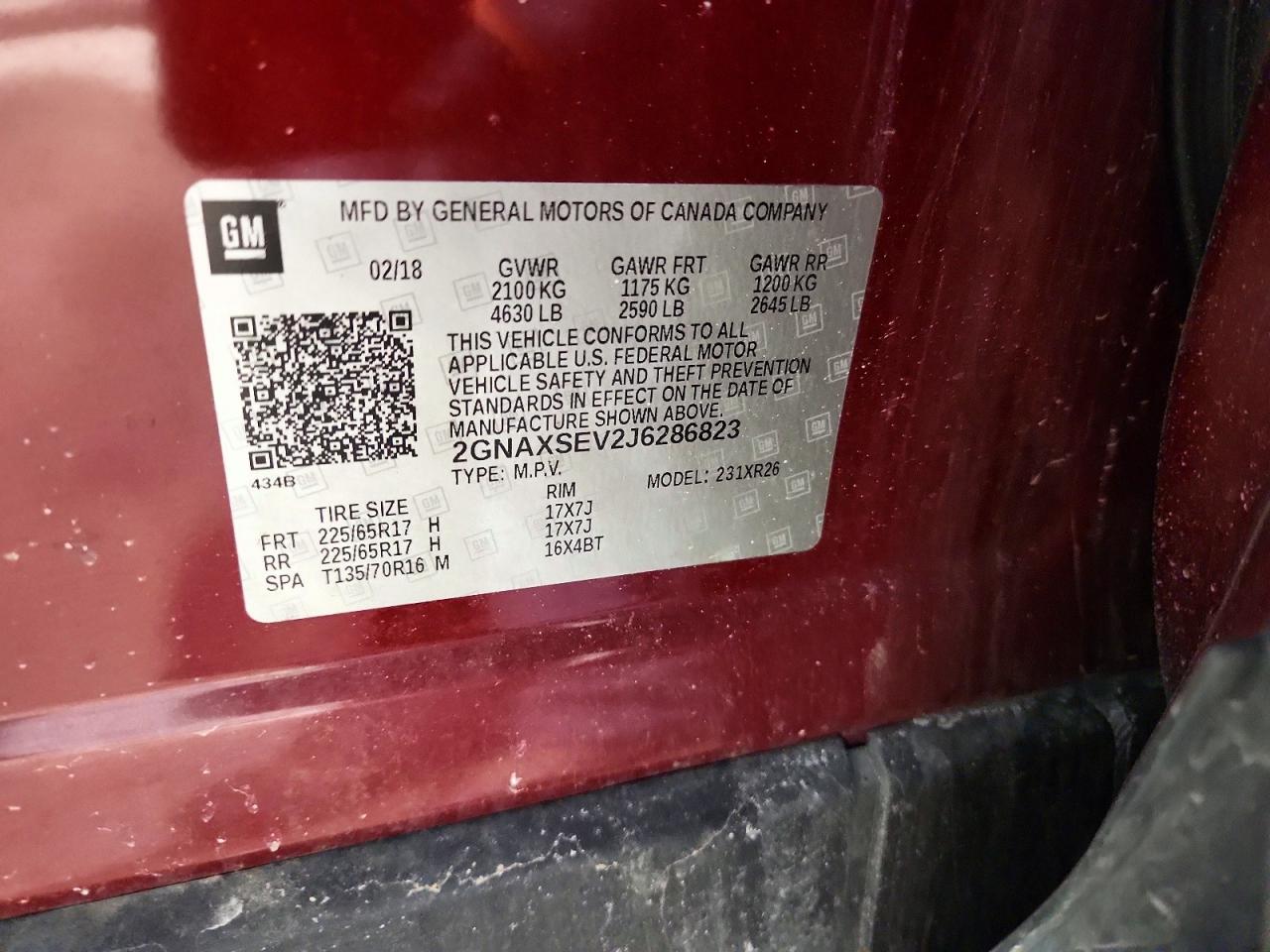 2018 Equinox VIN 2GNAXSEV2J6286823 photo 12