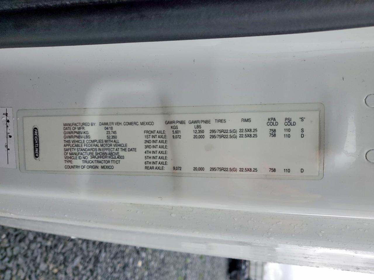 2019 FREIGHTLINER All other VIN 3AKJHHDR1KSJL4003 photo 10