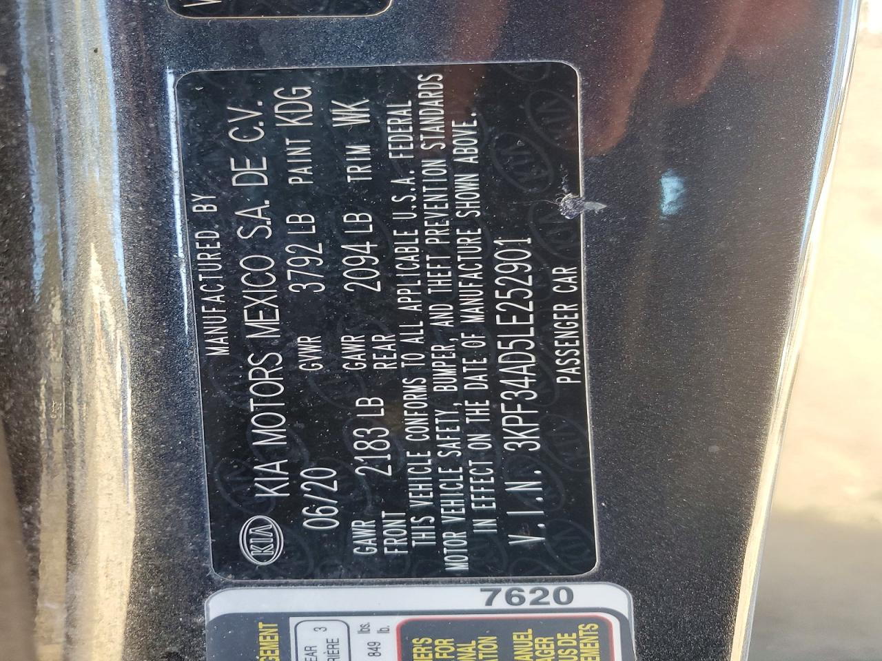2020 Kia Forte VIN 3KPF34AD5LE252901 photo 12