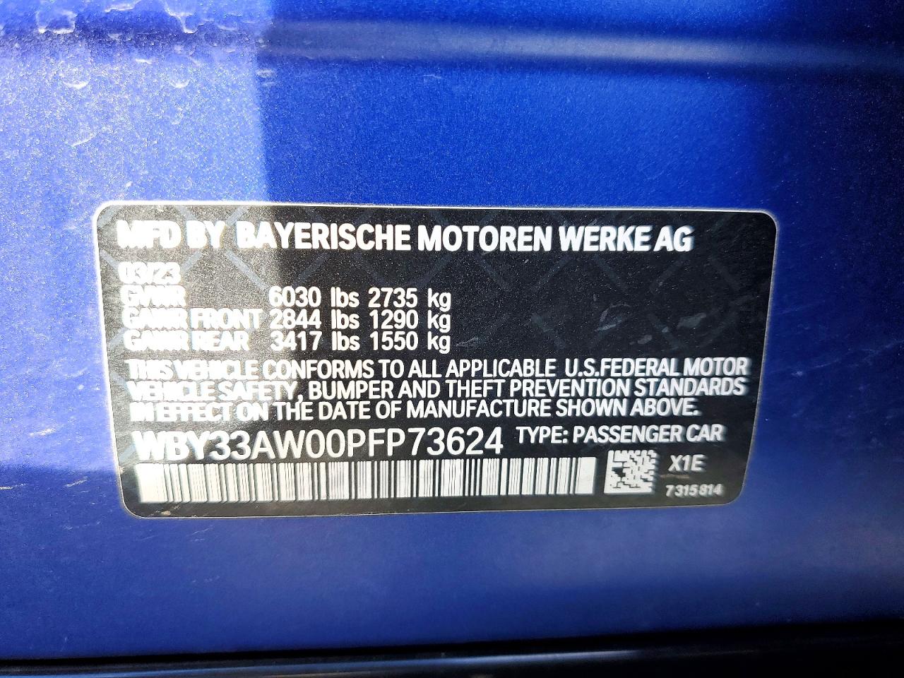 2023 BMW I4 m50 VIN WBY33AW00PFP73624 photo 12