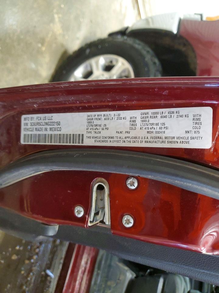 2022 Ram 2500 VIN 3C6UR5CL3NG222150 photo 12