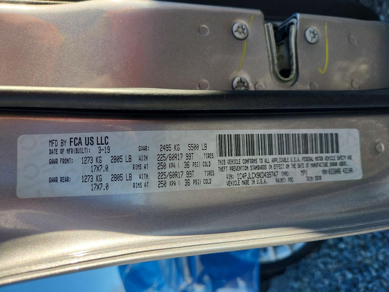 2019 Jeep Grand cher VIN 1C4PJLCX9KD439747 photo 12
