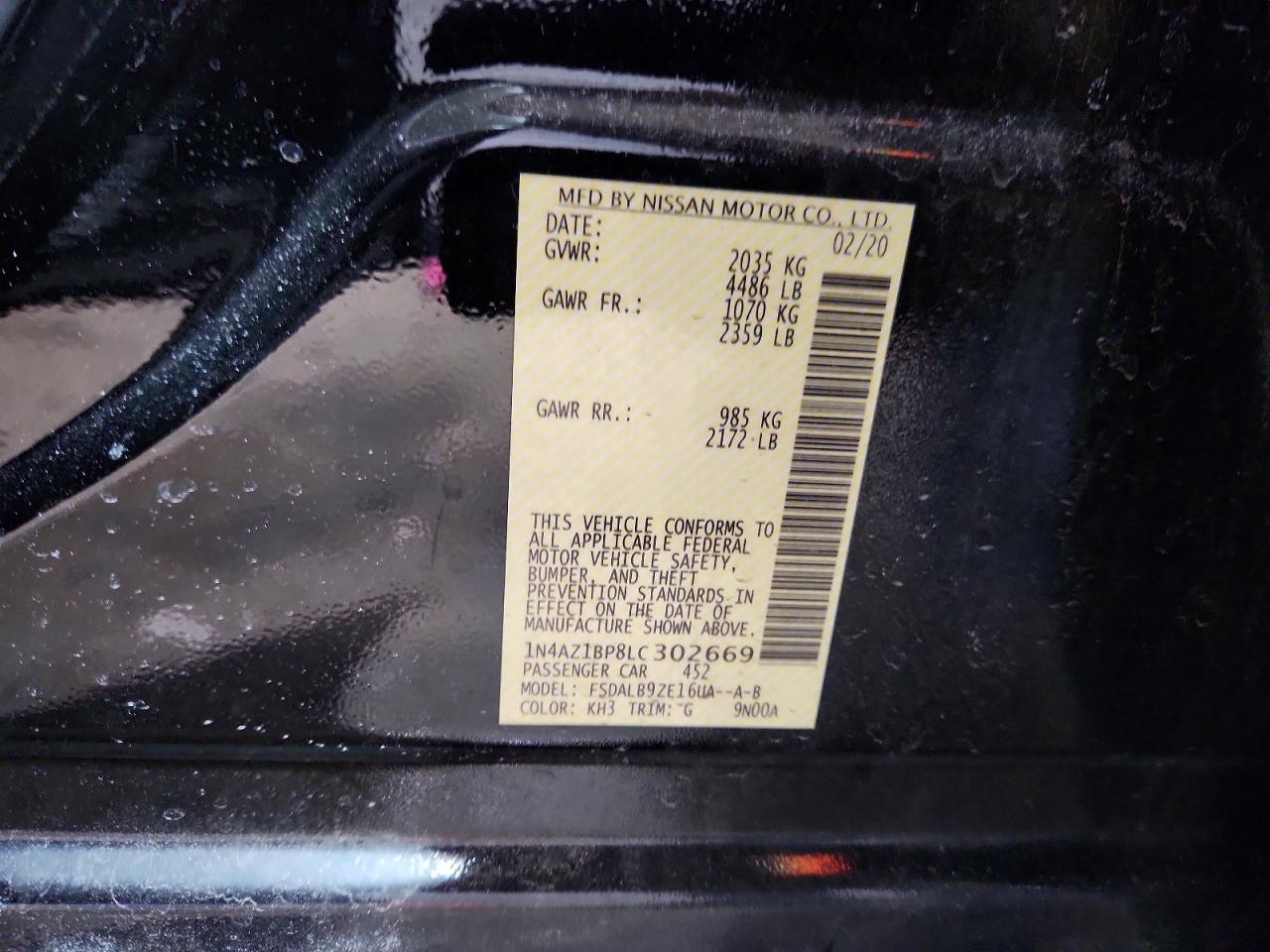 2020 Nissan Leaf VIN 1N4AZ1BP8LC302669 photo 12