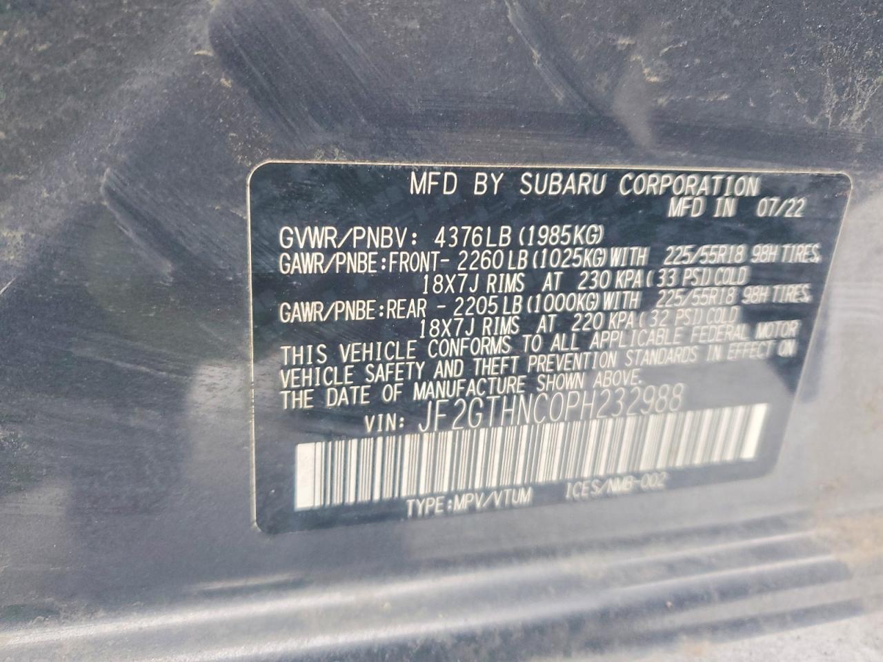 2023 Subaru Crosstrek VIN JF2GTHNC0PH232988 photo 12