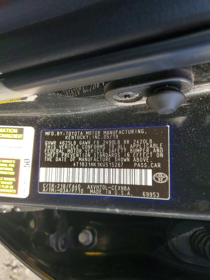 2019 Toyota Camry sola VIN 4T1B31HK1KU515267 photo 12