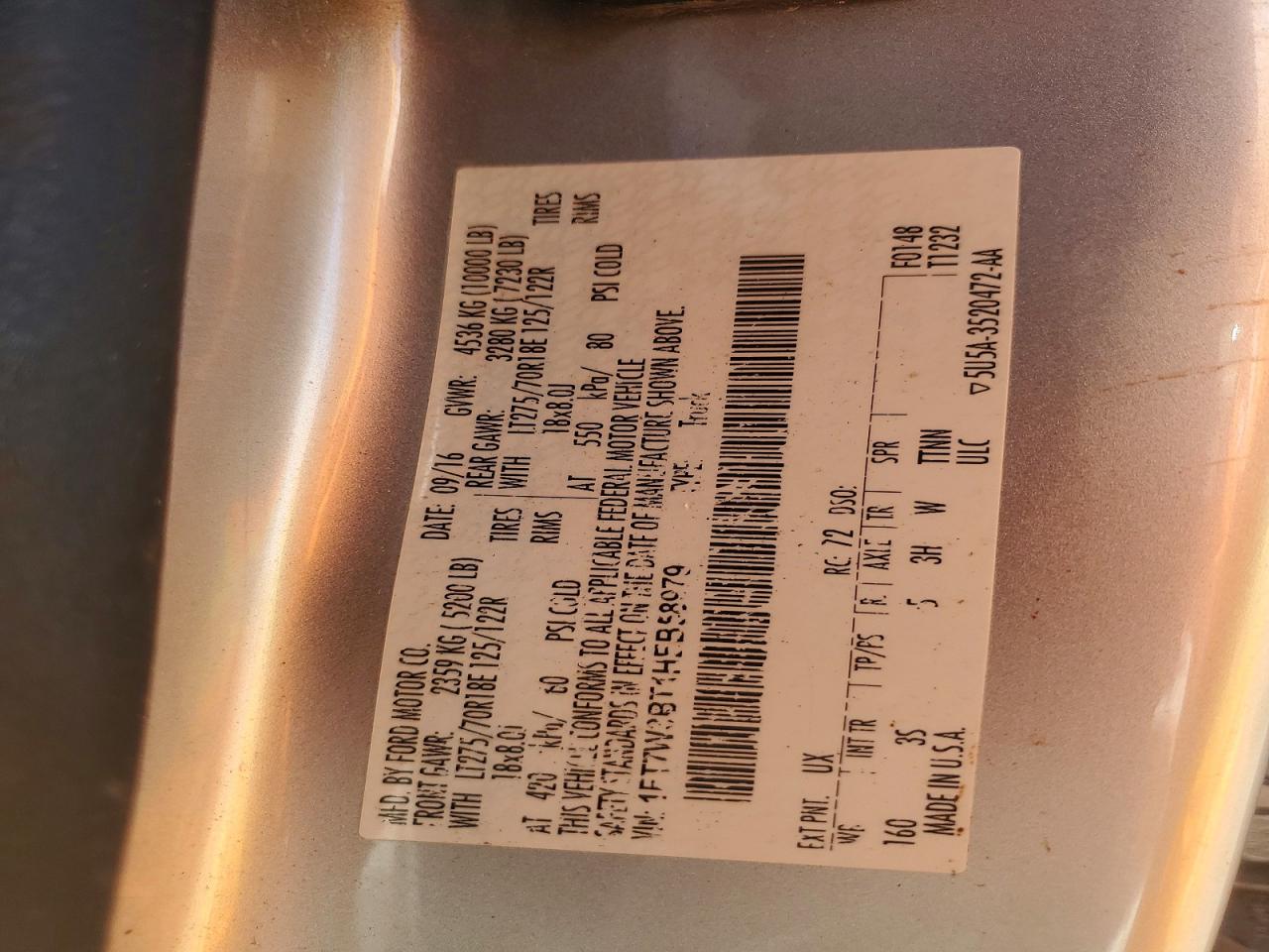 2017 Ford F350 VIN 1FT7W3BT1HEB58979 photo 12