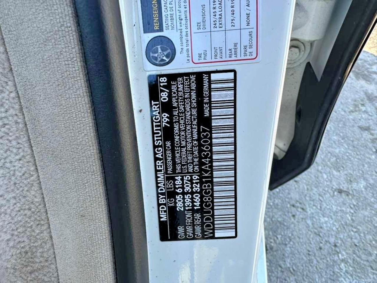 2019 Mercedes-Benz S class VIN WDDUG8GB1KA436037 photo 10