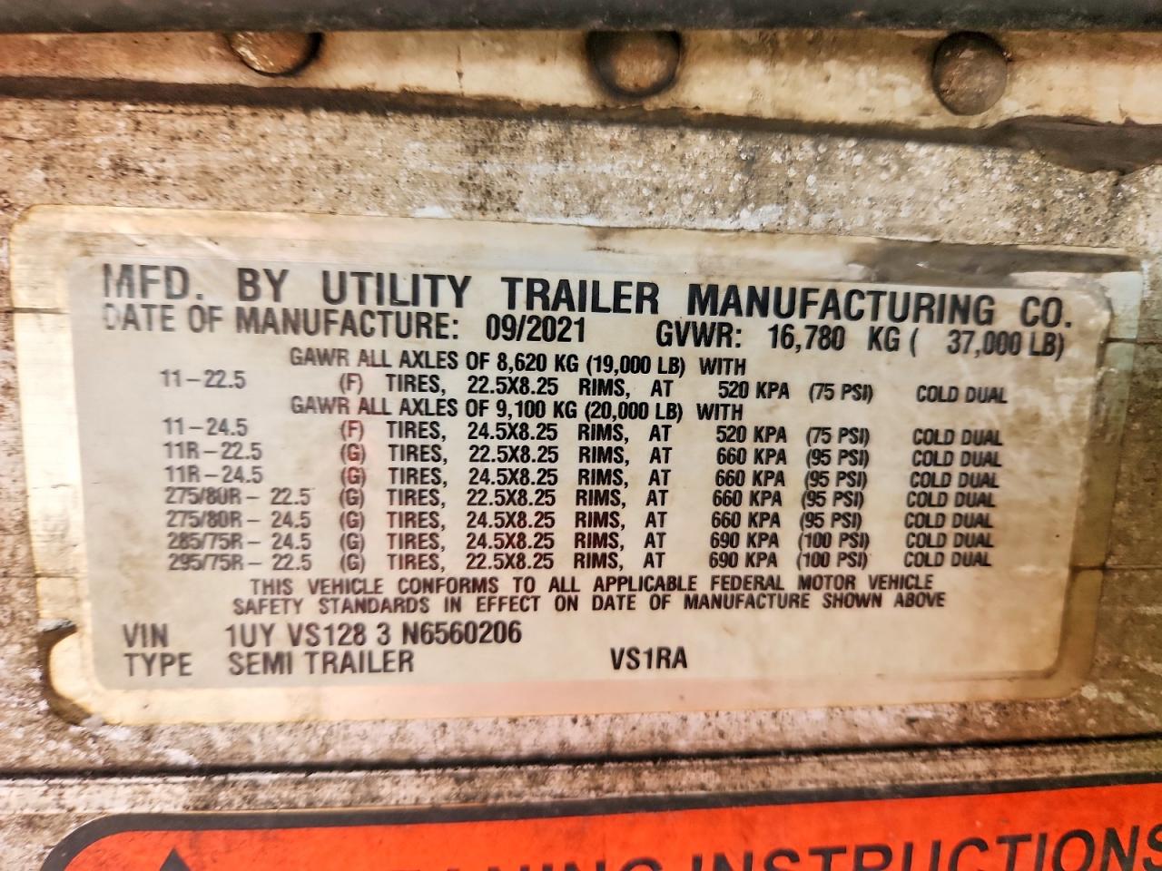 2022 UTLITY Refrigerat VIN 1UYVS1283N6560206 photo 10
