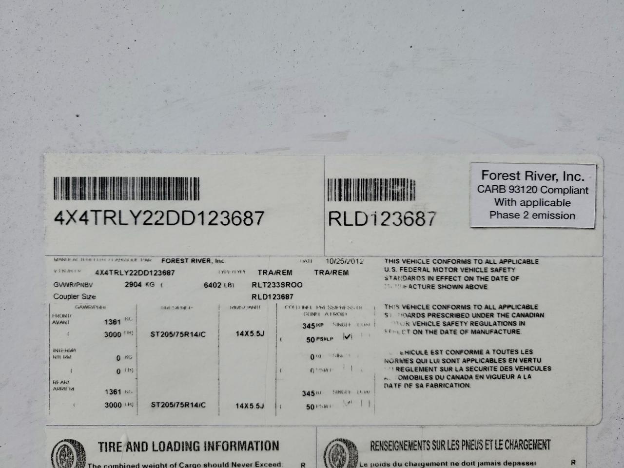 2013 FOREST All models VIN 4X4TRLY22DD123687 photo 10