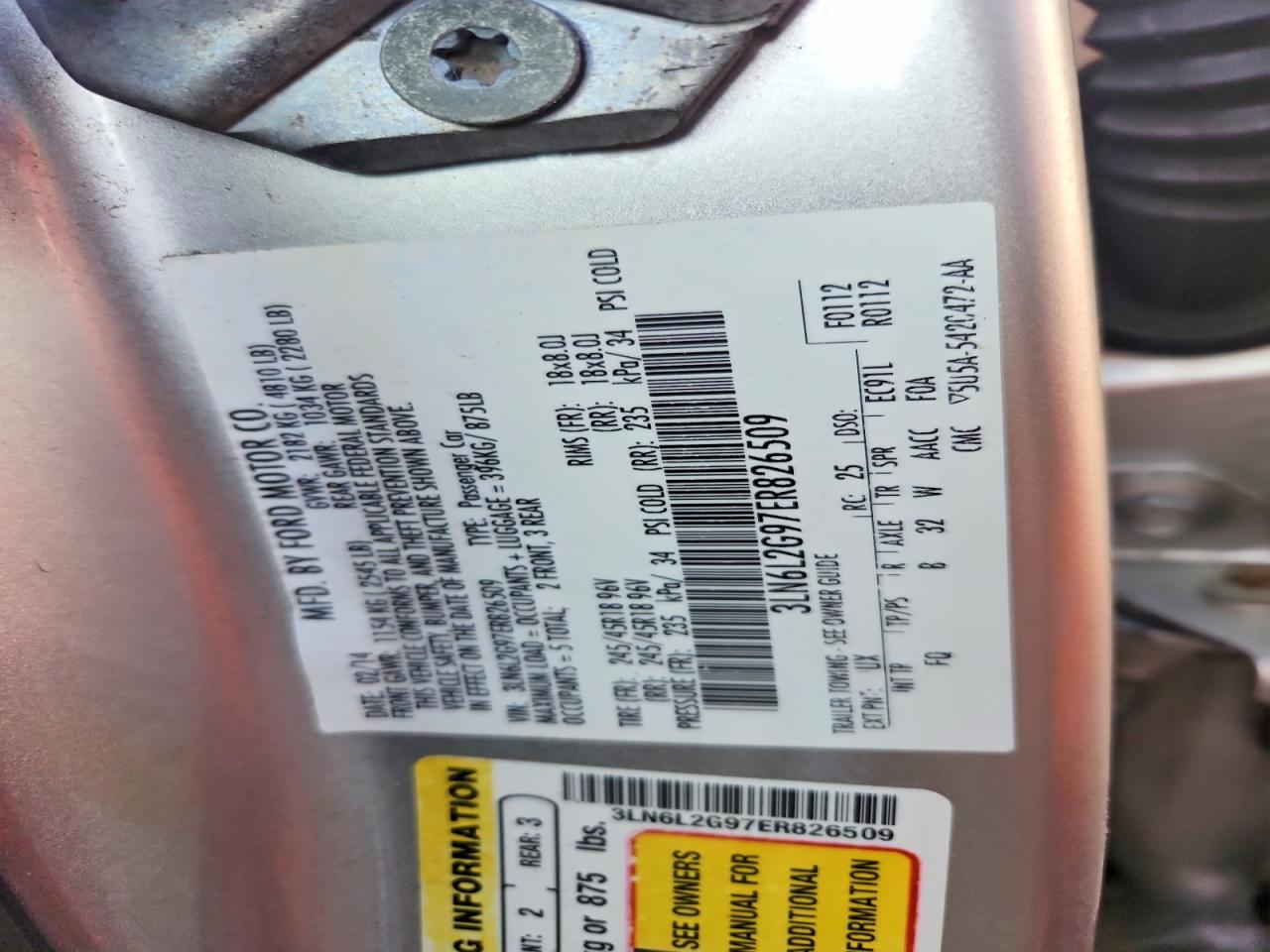 2014 Lincoln Mkz VIN 3LN6L2G97ER826509 photo 12