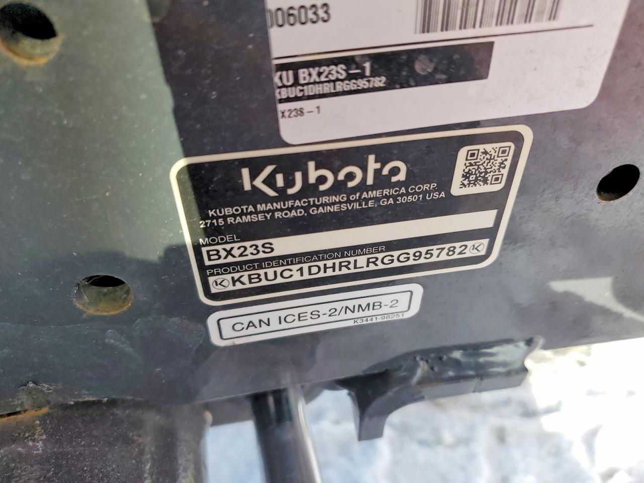 2024 KUBOTA Tractor VIN KBUC1DHRLRGG95782 photo 10