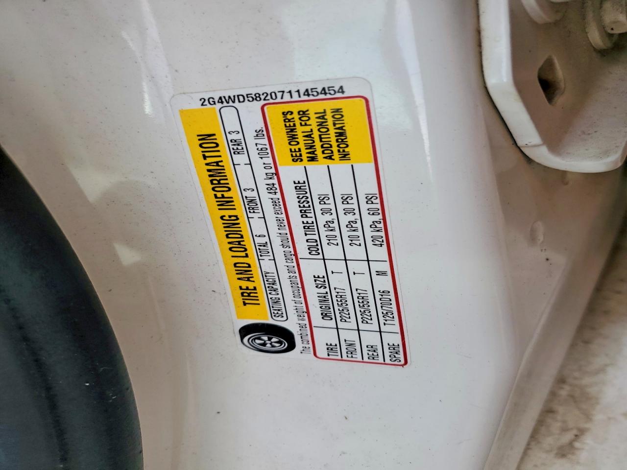 2007 Buick Lacrosse VIN 2G4WD582071145454 photo 12