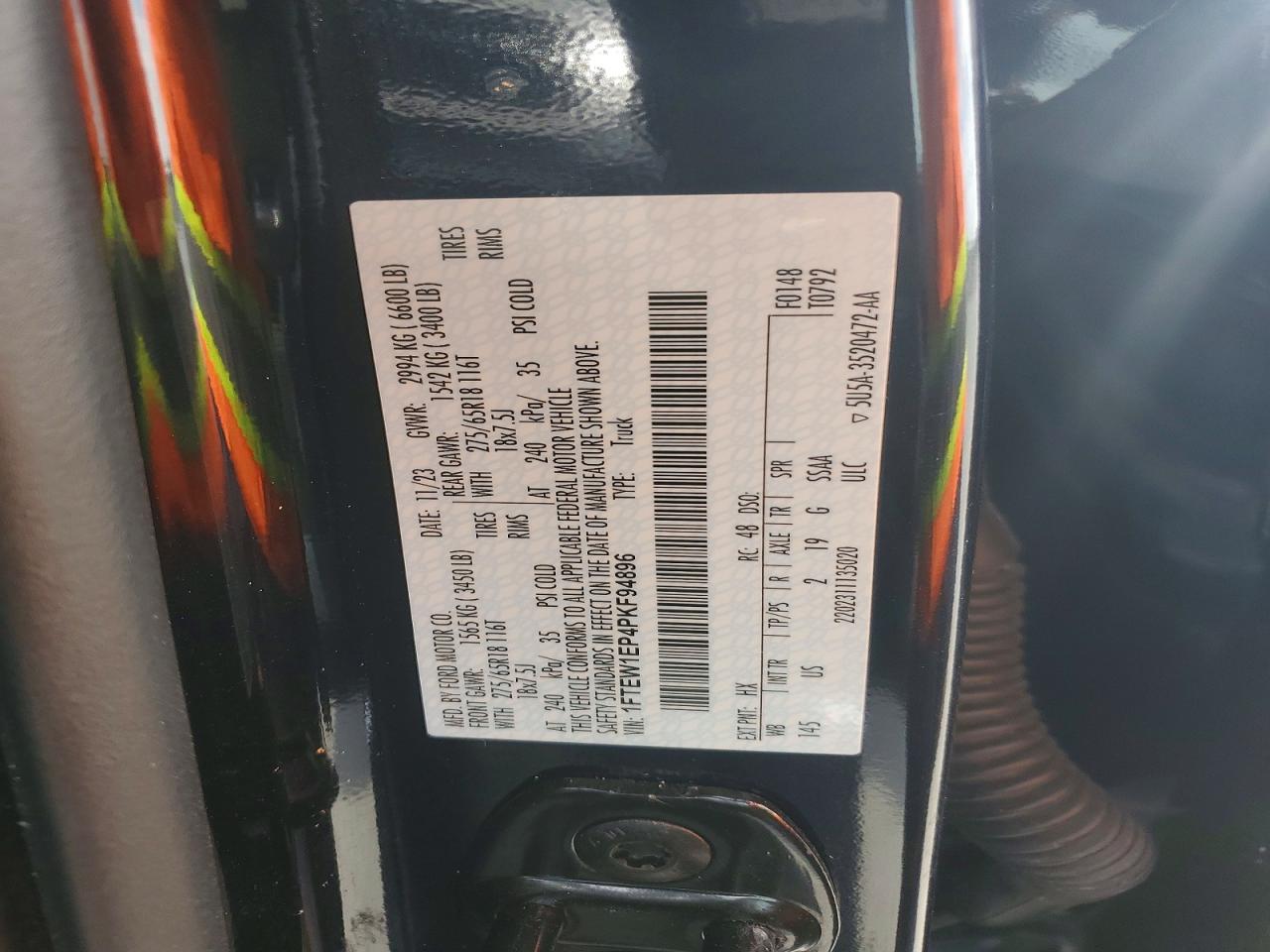 2023 Ford F150 VIN 1FTEW1EP4PKF94896 photo 12