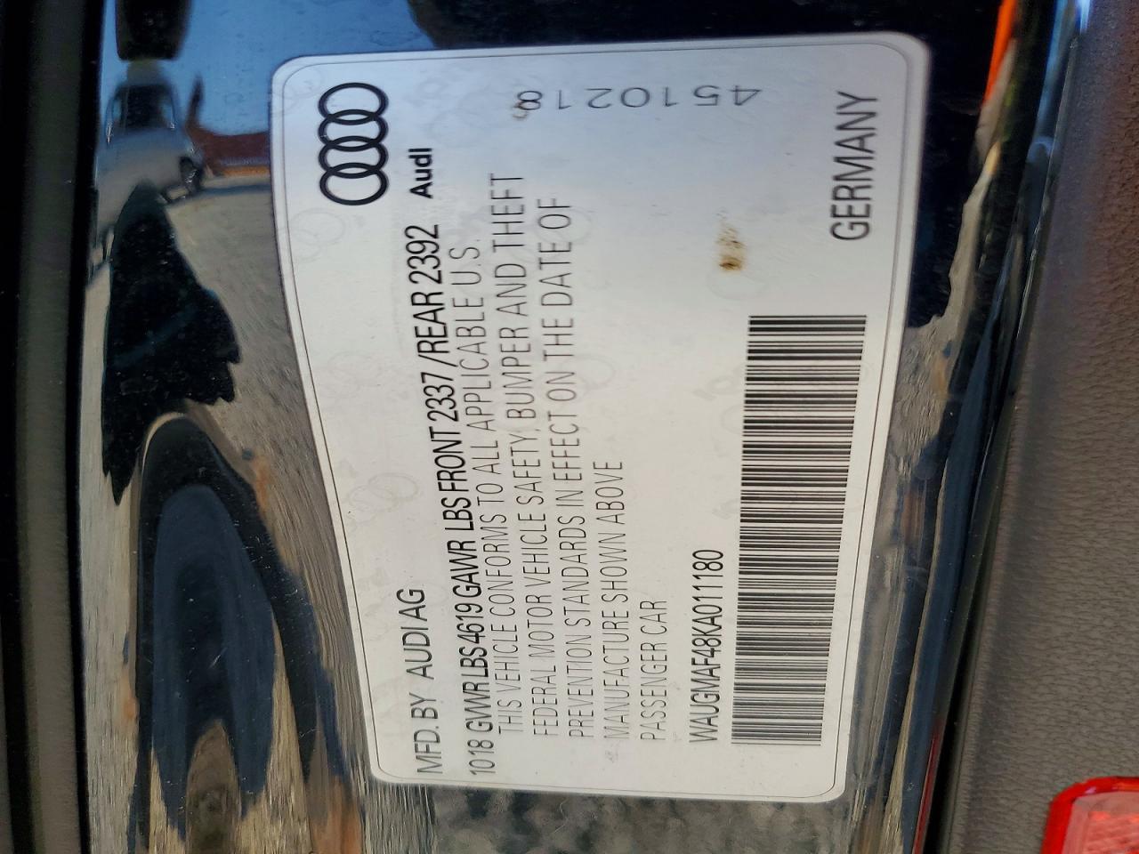 2019 Audi A4 VIN WAUGMAF48KA011180 photo 12