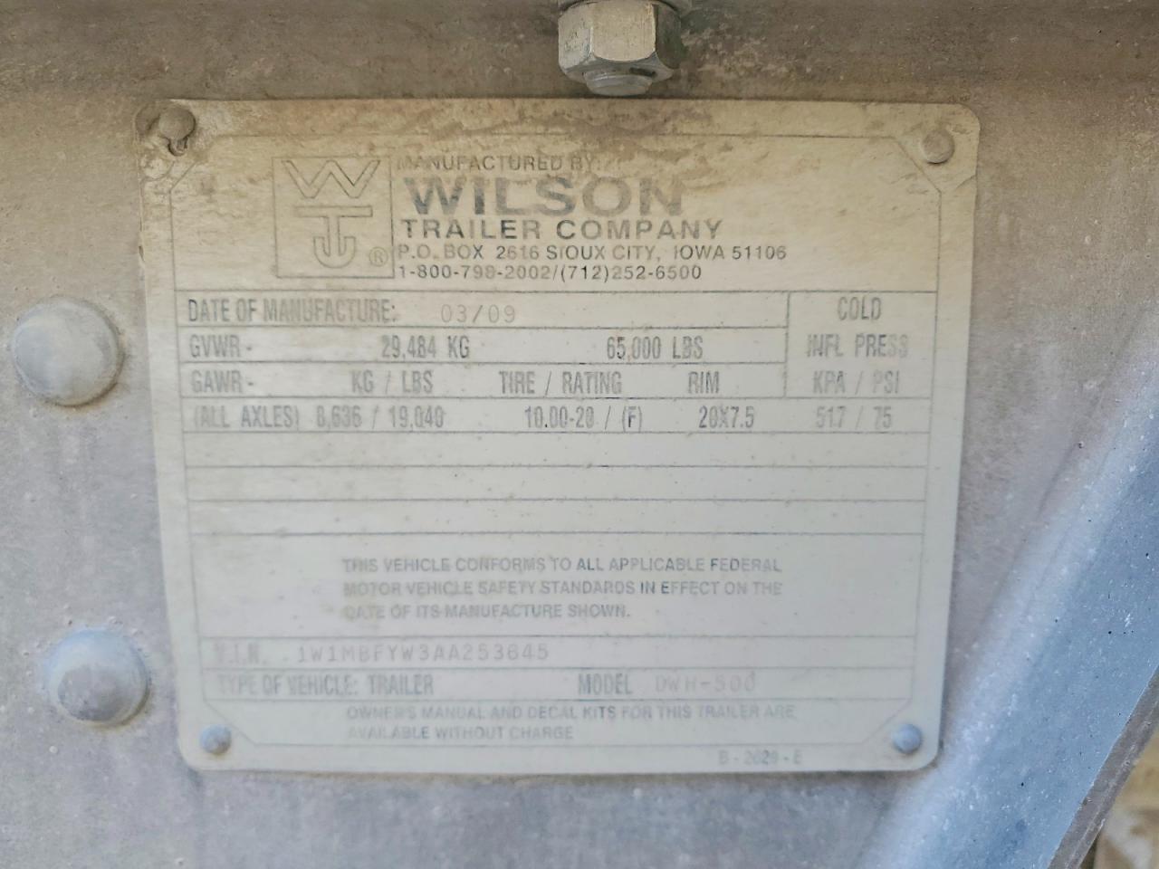 2010 WILSON Other VIN 1W1MBFYW3AA253645 photo 10