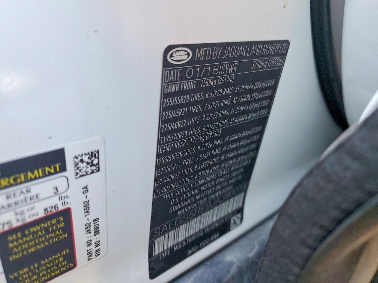 2018 LAND Rangerover VIN SALGS5RE9JA389018 photo 12