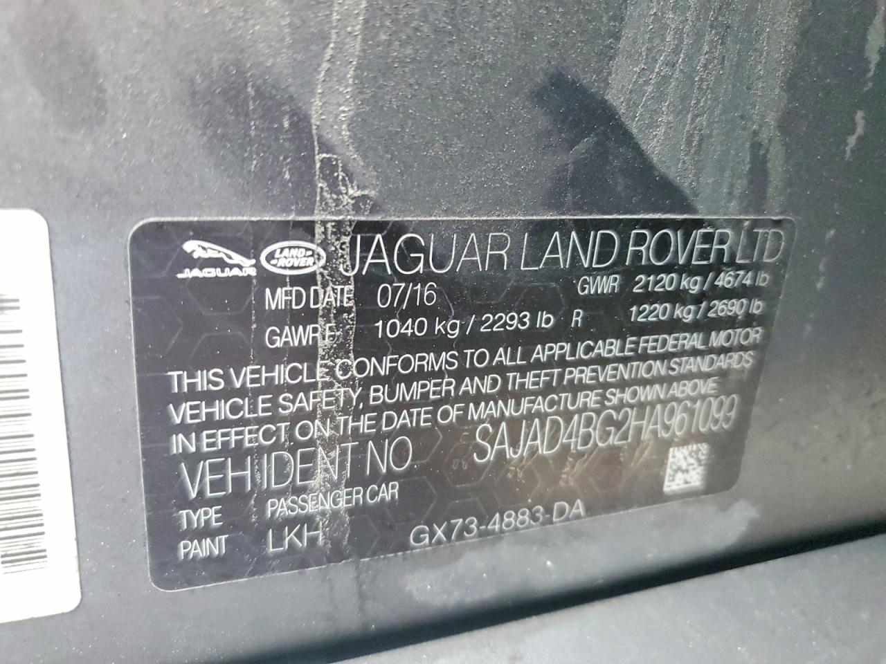 2017 Jaguar Xe VIN SAJAD4BG2HA961099 photo 12