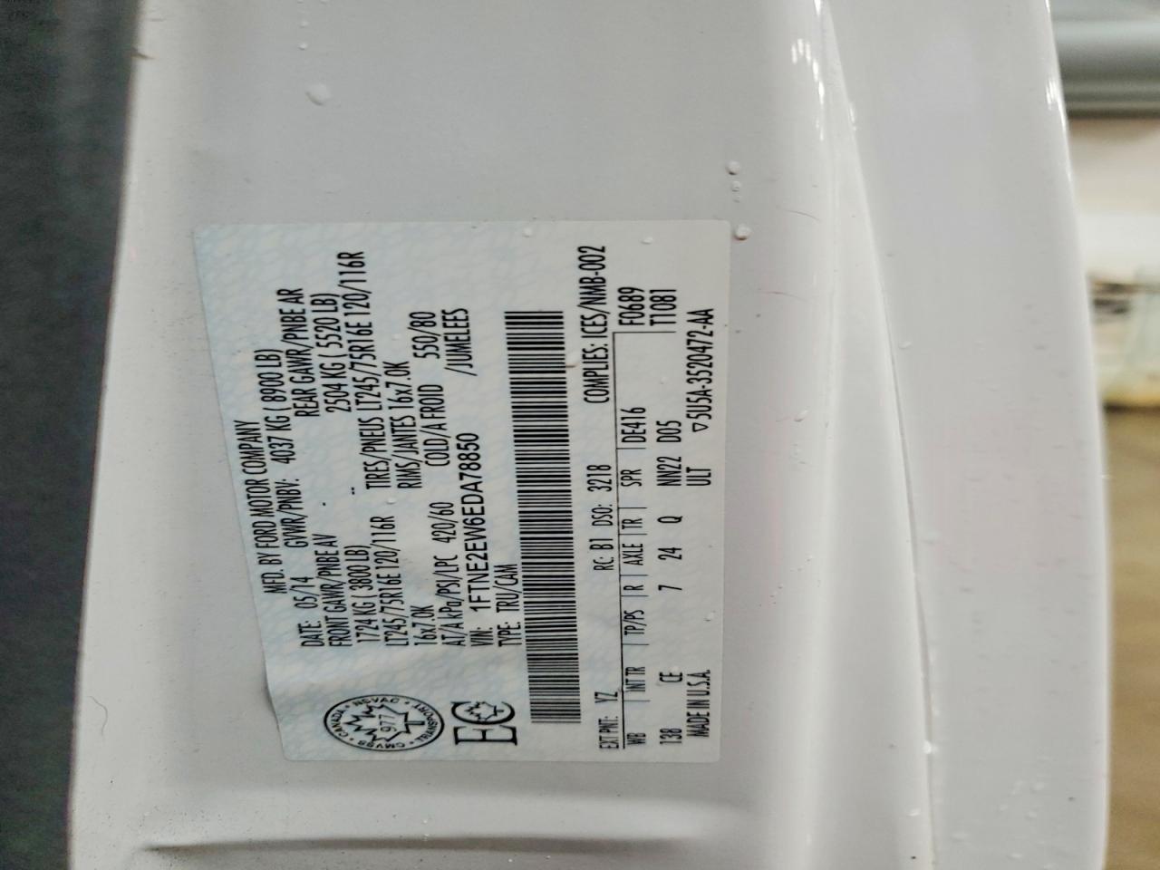 2014 Ford All models VIN 1FTNE2EW6EDA78850 photo 12