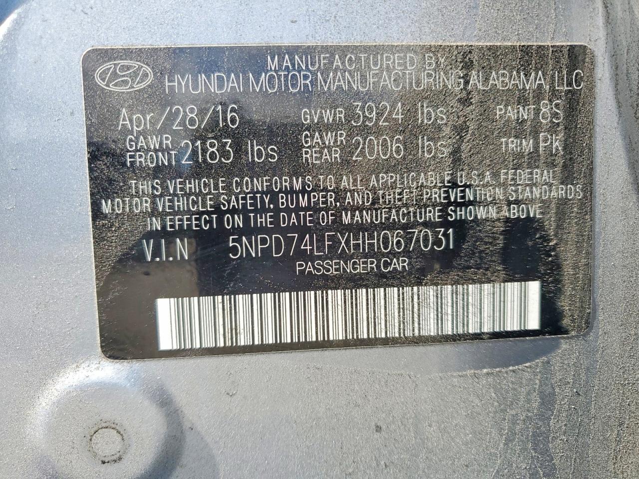 2017 Hyundai Elantra VIN 5NPD74LFXHH067031 photo 12
