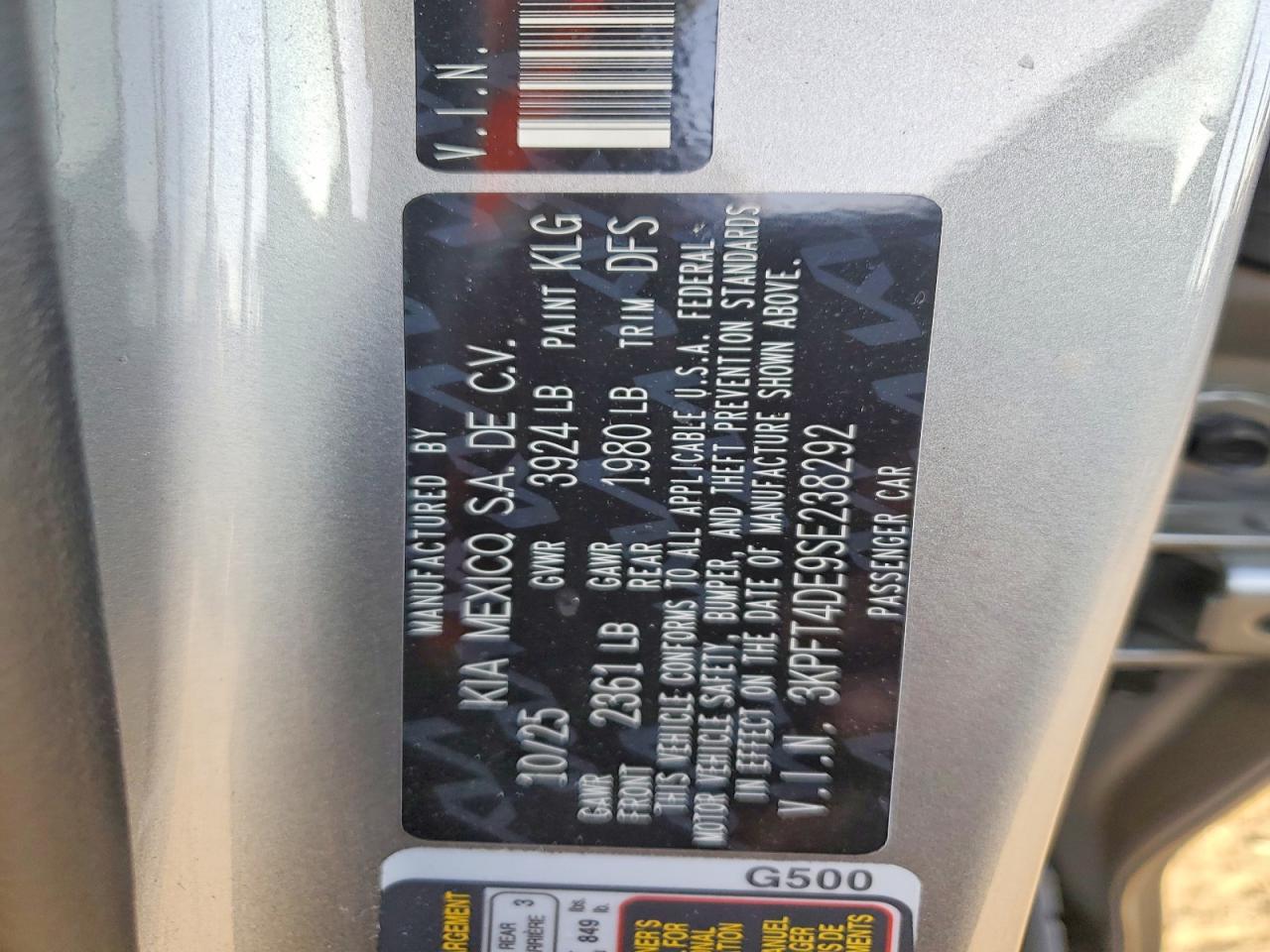2025 Kia K4 lx VIN 3KPFT4DE9SE238292 photo 12