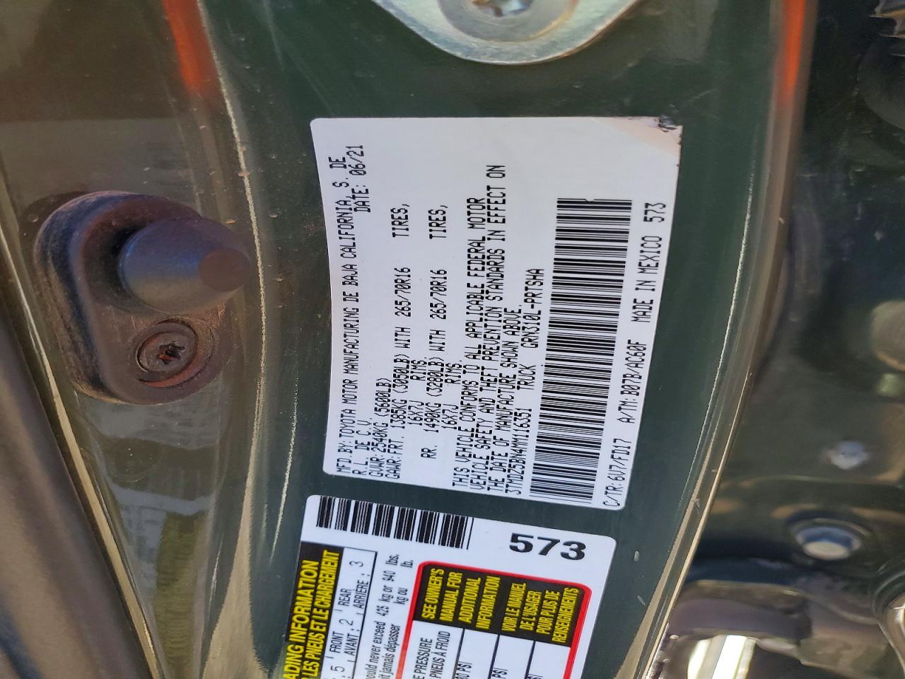 2021 Toyota Tacoma VIN 3TMDZ5BN4MM116351 photo 12