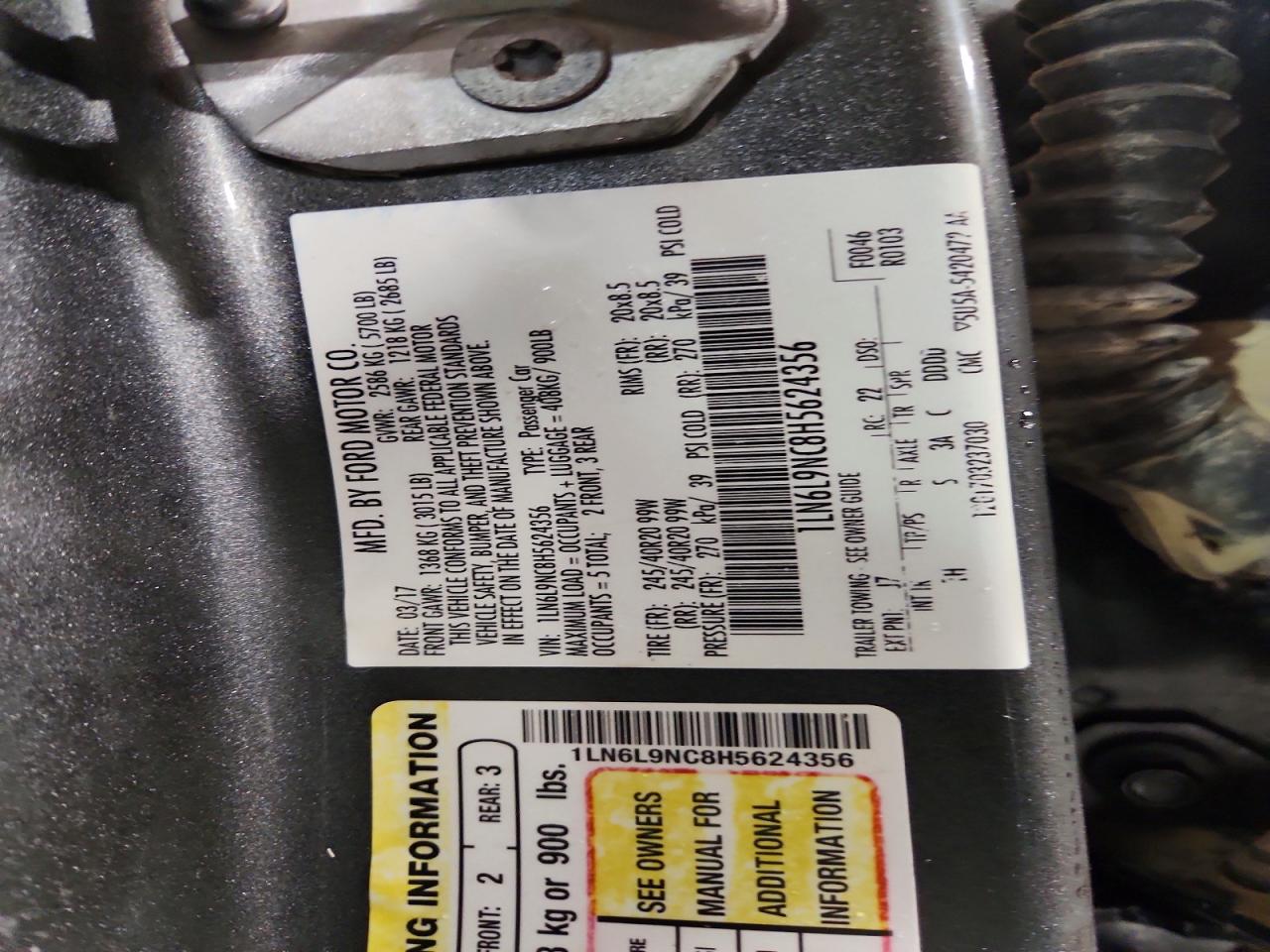 2017 Lincoln Continental VIN 1LN6L9NC8H5624356 photo 12