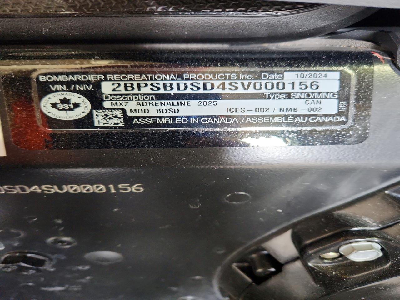2025 SKI-DOO C snowmobl VIN 2BPSBDSD4SV000156 photo 10